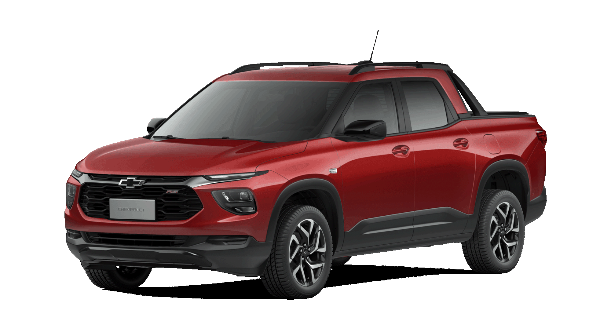 Chevrolet Montana en color Rojo Jinx, diseño atrevido y moderno.