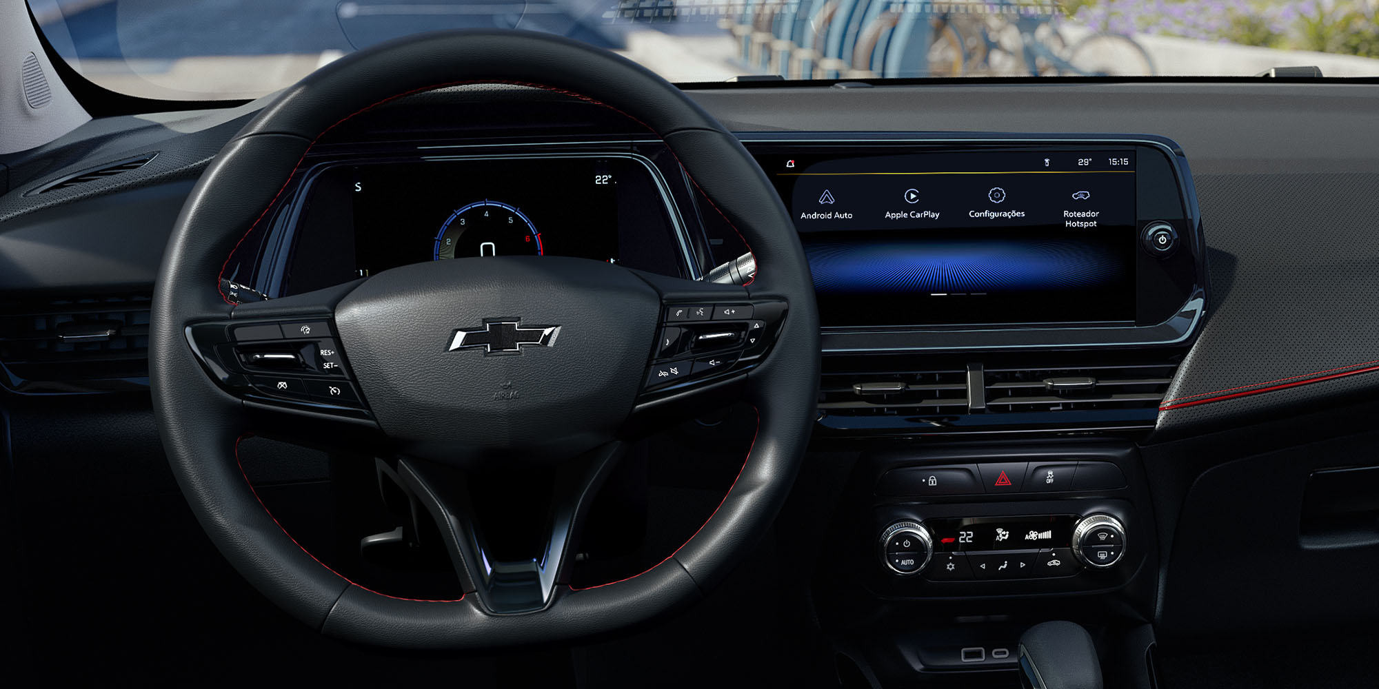 Central multimedia de la Chevrolet Montana 2026, conectividad y entretenimiento.